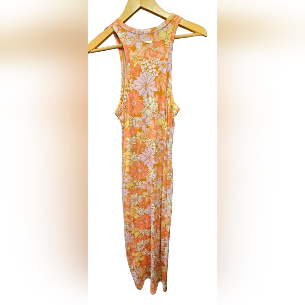 Billabong Lovers Wish Midi Dress - Retro Floral Print - Size Medium - Picture 3 of 7